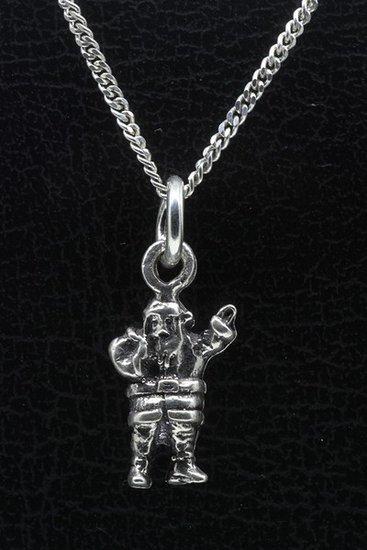 Zilveren Kerstman ketting hanger, Sieraden, Tassen en Uiterlijk, Kettinghangers, Verzenden