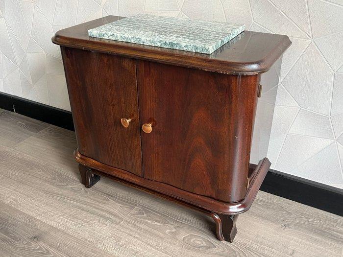 Kast - Mahonie - Marmeren blad- 2 deurtjes, Antiek en Kunst, Curiosa en Brocante