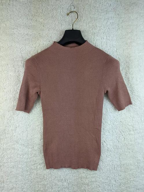 MNG ribbed mock neck top in mauve, Kleding | Dames, Tops, Nieuw, Verzenden