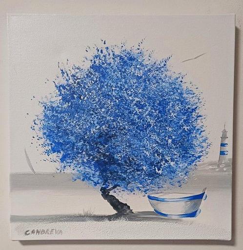 A. Candreva (XX) - Silenzi di Cobalto, Antiek en Kunst, Kunst | Schilderijen | Klassiek