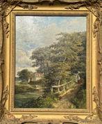 English School (XIX) - Woman Taking a Stroll with Angler, Antiek en Kunst, Kunst | Schilderijen | Klassiek