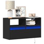 vidaXL Tv-wandmeubel met LED-verlichting 80x31x45 cm zwart, Huis en Inrichting, Kasten | Televisiemeubels, Verzenden, Nieuw, Overige houtsoorten
