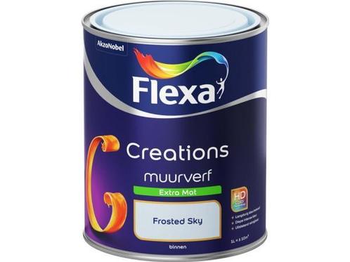 Veiling - Flexa Creations Muurverf Extra Mat Frosted Sky 1 l, Doe-het-zelf en Verbouw, Verf, Beits en Lak