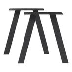 Stalen onderstel Heustreu set van 2 tafelpoot 40x40 cm zwart, Huis en Inrichting, Tafelonderdelen, Verzenden, Nieuw