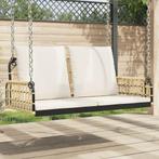 vidaXL Schommelbank met kussens 105x58x38 cm poly rattan en, Verzenden, Nieuw, Metaal