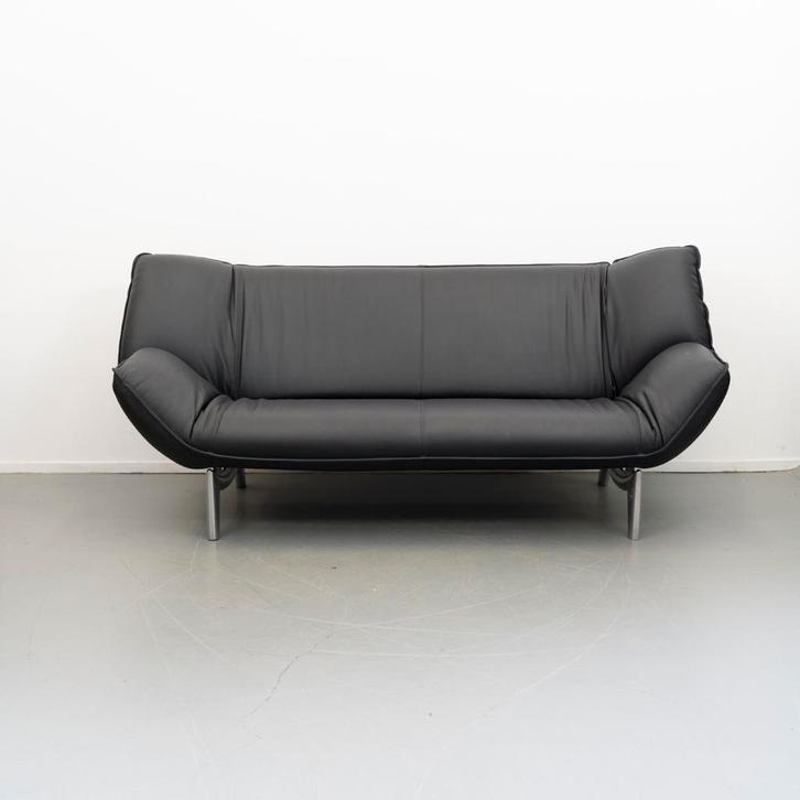 2x Leolux Tango 3-zits/223cm Bank Zwart Leer - Gepolijst, Huis en Inrichting, Banken | Bankstellen, 200 tot 250 cm, 75 tot 100 cm