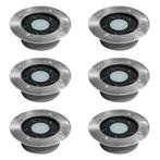 Set 6 stuks Puck grondspot solar LED Tuinverlichting, Tuin en Terras, Kunststof, Verzenden, Minder dan 50 watt, Nieuw