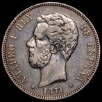 Spanje. Amadeo I. 5 Pesetas 1871 (18*71)- Madrid SDM (Zonder