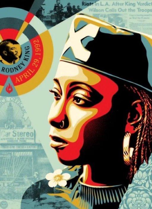 Shepard Fairey (OBEY) (1970) - Eyes on the King, Antiek en Kunst, Kunst | Designobjecten