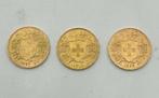 Zwitserland. 20 Francs 3x 1910, 1927, 1935 Restrike, Postzegels en Munten, Munten | Europa | Niet-Euromunten