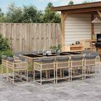 vidaXL 13-delige Tuinset met kussens poly rattan gemengd, 2 zitplaatsen, Nieuw, Tuinset, Verzenden