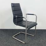 Vergaderstoel Zwart Leer, Huis en Inrichting, Stoelen, Ophalen of Verzenden, Gebruikt