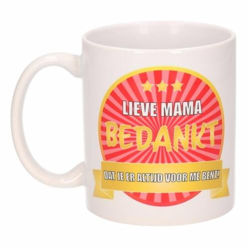 Mama bedankt koffiemok / beker 300 ml - Moederdag mokken, Huis en Inrichting, Keuken | Servies, Ophalen of Verzenden