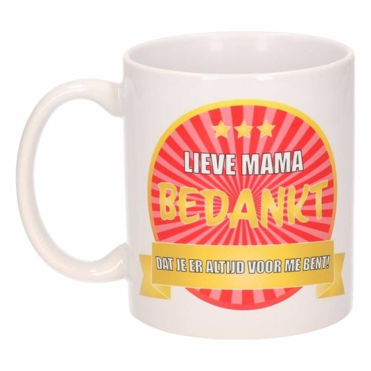 Mama bedankt koffiemok / beker 300 ml - Moederdag mokken, Huis en Inrichting, Keuken | Servies, Ophalen of Verzenden