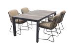 Taste Prego/Kings tuinset antraciet 180x100 cm. - 5-delig, Verzenden, Nieuw, Rvs, Tuinset