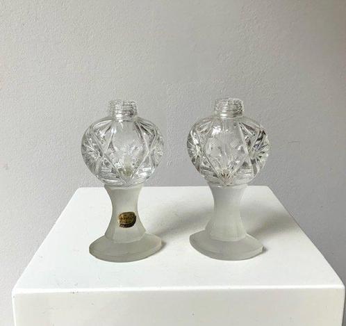 Bohemia Glas - Zout- en pepervaatjes (2) - Kristal - kristal, Antiek en Kunst, Curiosa en Brocante