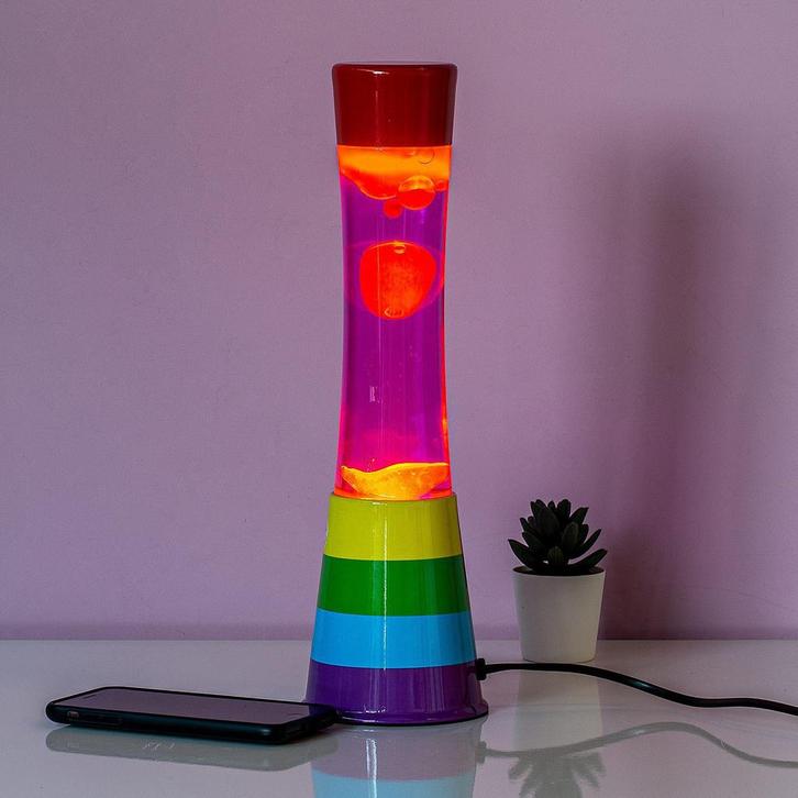 Regenboog lavalamp, Huis en Inrichting, Lampen | Overige, Verzenden
