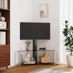 Tv-standaard hoek 2-laags voor 32-70 inch zwart en zilver..., Nieuw, Verzenden