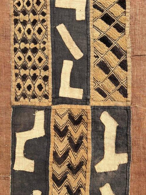 Nr. 8 Raffia stoffen laken - Vloerkleed - 410 cm - 50 cm, Antiek en Kunst, Kunst | Niet-Westerse kunst