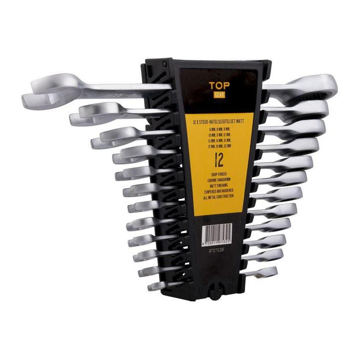Steek-ratelsleutelset/ringratelset 12dlg Prof. (Matt, Doe-het-zelf en Verbouw, Gereedschap | Handgereedschap, Nieuw, Verzenden
