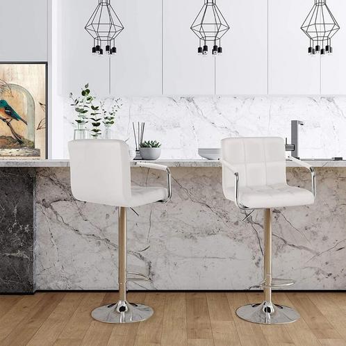 Hoppa! LJB93W Barkruk Set van 2 | Wit van €113 voor €63, Huis en Inrichting, Barkrukken, Nieuw, Ophalen of Verzenden