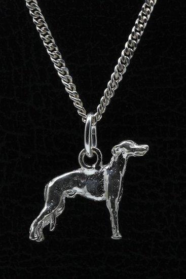 Zilveren Whippet ketting hanger - klein, Sieraden, Tassen en Uiterlijk, Kettinghangers, Verzenden