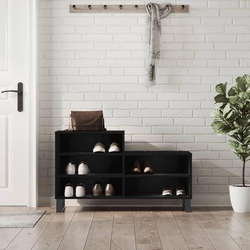 vidaXL Schoenenkast 102x36x60 cm bewerkt hout zwart, Huis en Inrichting, Kasten | Schoenenrekken, Nieuw, Verzenden