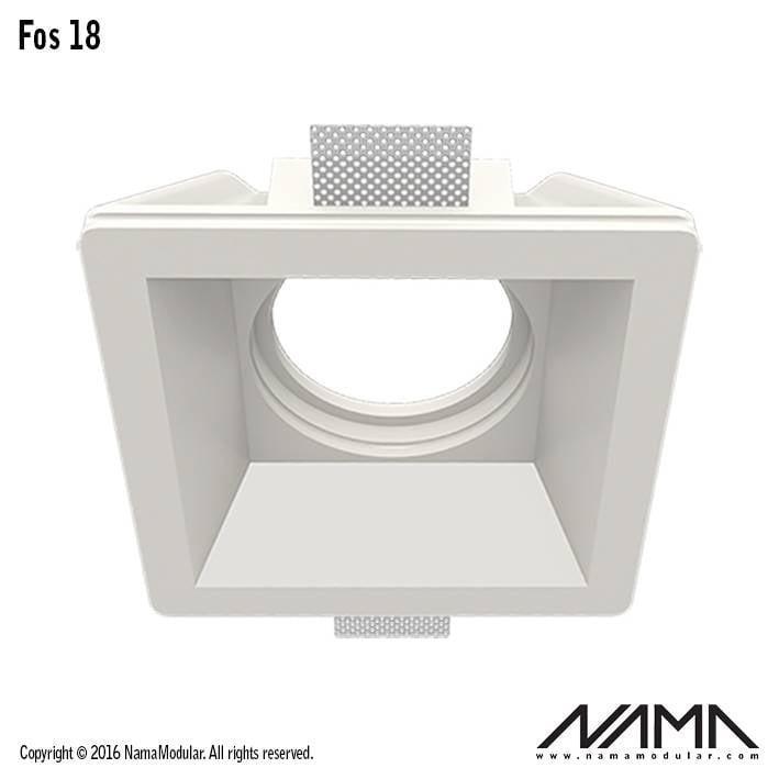 FOS18 Trimless Inbouwspot Vierkant - Gips - GU10 Ø111mm -.., Huis en Inrichting, Lampen | Overige, Nieuw, Ophalen of Verzenden