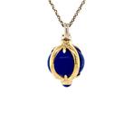 Gouden vintage bol hanger met lapis lazuli 18 krt, Ophalen of Verzenden, Nieuw
