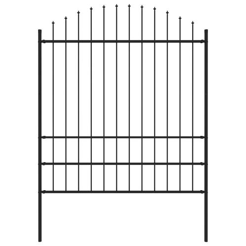 vidaXL Tuinhek met speren bovenkant (1,75-2)x1,7 m staal, Tuin en Terras, Schuttingen, Nieuw, IJzer, 2 meter of meer, Verzenden
