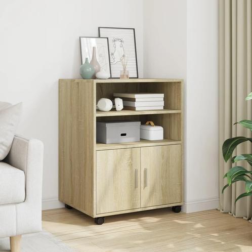 vidaXL Rolkast 60x48x81 cm bewerkt hout sonoma eikenkleurig, Huis en Inrichting, Kasten | Roldeurkasten en Archiefkasten, Nieuw