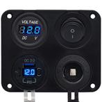 ProRide 12V USB Autolader 3 Poorten - QC3.0 - Voltmeter,, Verzenden, Nieuw