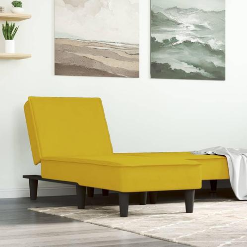 vidaXL Chaise longue fluweel geel, Huis en Inrichting, Banken | Sofa's en Chaises Longues, Nieuw, Verzenden