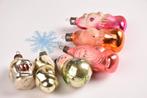 Set van 6 vintage kerst ornamenten | Kerstmis glazen beeldj