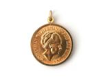 Een 14 krt. geelgouden hanger met gouden 10 gulden munt, Gebruikt