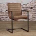 *WOONWINKEL* Tower Living Rocca Stoere Eetkamerstoel Industr, Huis en Inrichting, Stoelen, Verzenden, Nieuw, Bruin, Stof