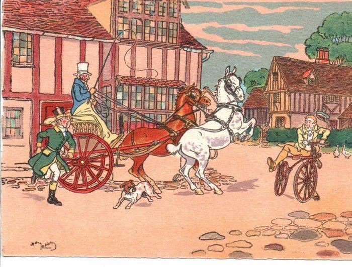 Frankrijk - Illustrateurs Art Déco - paardhumor,, Verzamelen, Ansichtkaarten | Buitenland