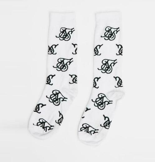 SikSilk Monogram Socks 2 Pack White, Kleding | Heren, Sokken en Kousen, Wit, Nieuw, Verzenden