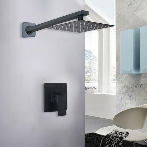 Zwarte Inbouw Douche - Met Bedieningspaneel, Doe-het-zelf en Verbouw, Sanitair, Nieuw, Verzenden
