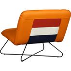 Oranje leren design stoel zonder armleuning - Loveseat -, Huis en Inrichting, Fauteuils, Nieuw, Ophalen of Verzenden, 75 tot 100 cm