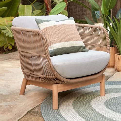 *WOONWINKEL* Kave Home Catalina Luxe Tuin Fauteuil Beige, Huis en Inrichting, Fauteuils, Nieuw, Verzenden