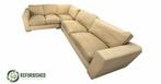 Refurbished 6-zits hoekbank beige 6 mnd garantie!, Huis en Inrichting, Banken | Bankstellen, Gebruikt, Hoekbank, 300 cm of meer
