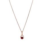 Roségouden vintage collier met granaat en diamant hanger 18, Ophalen of Verzenden, Nieuw