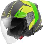 Bogotto V586 Detri BT Zwart Groen Bluetooth Jethelm, Motoren, Jethelm, XXL, Nieuw met kaartje, Overige merken