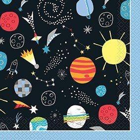 Servetten Space Ruimte (16st), Kleding | Dames, Carnavalskleding en Feestkleding, Nieuw, Ophalen of Verzenden