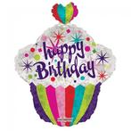 Helium Ballon Cupcake Happy Birthday 56cm leeg, Nieuw, Verzenden