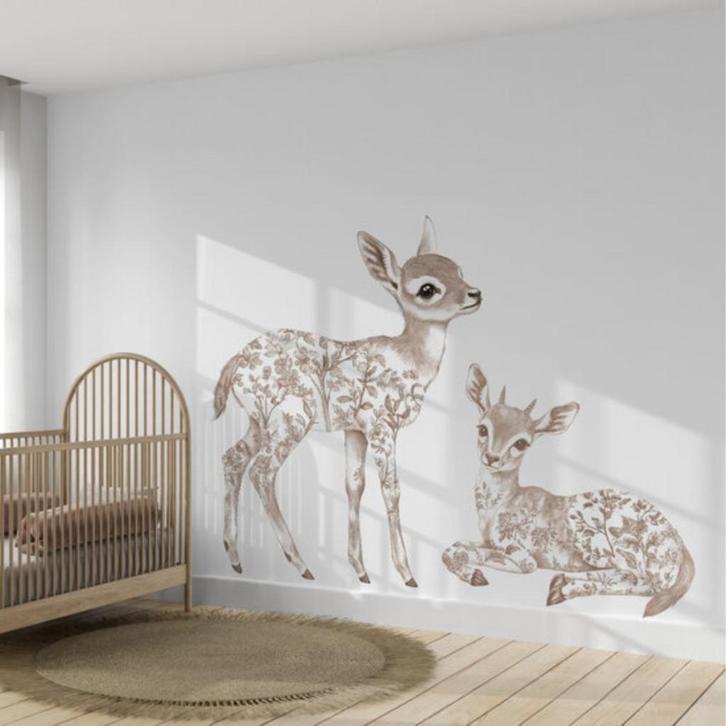 Muursticker Floral – Schattige hertjes voor de baby- of k., Kinderen en Baby's, Kinderkamer | Inrichting en Decoratie, Nieuw, Ophalen of Verzenden