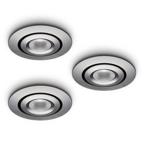 Ledisons LED-inbouwspot Piccolo 1W set 3 stuks zilver, Huis en Inrichting, Lampen | Spots