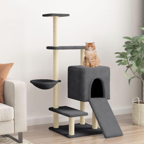 vidaXL Kattenmeubel met sisal krabpalen 130,5 cm donkergrijs, Dieren en Toebehoren, Katten-accessoires, Nieuw, Verzenden