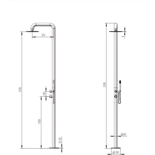 Buitendouche vrijstaand Fortifura Outdoor Deluxe Regendouche, Doe-het-zelf en Verbouw, Sanitair, Ophalen of Verzenden